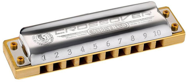 호너 하모니카스 마린 밴드 크로스오버 키 오브 C 스테인리스 스틸 대나무, Ab, 1개