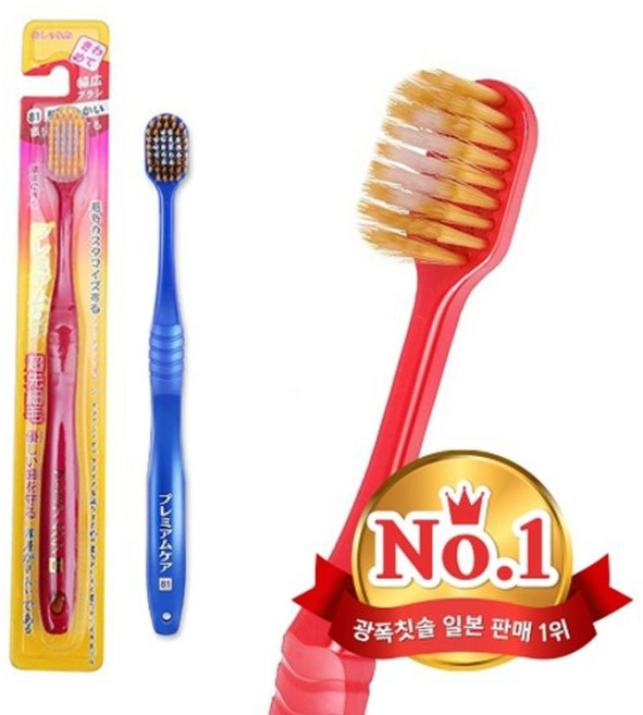 EBISU 에비스 프리미엄케어 61 6열 미세모 광폭헤드 칫솔 (색상 랜덤), 1개입, 1개