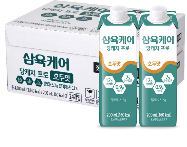 삼육케어 당캐치프로 당뇨식 호두맛, 12개, 200ml
