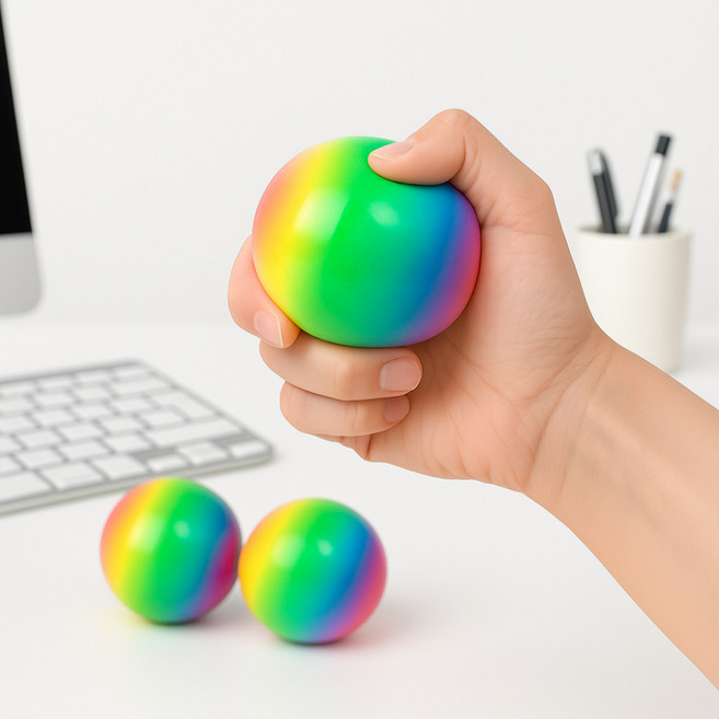 [1+1] 빌리네집 무지개 스트레스볼 컬러풀 레인보우 말랑이 스퀴시
