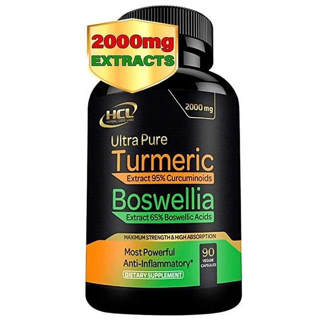 HCL HERBAL CODE LABS 터메릭 보스웰리아 강황 추출물 90정, 1개 - 쿠팡