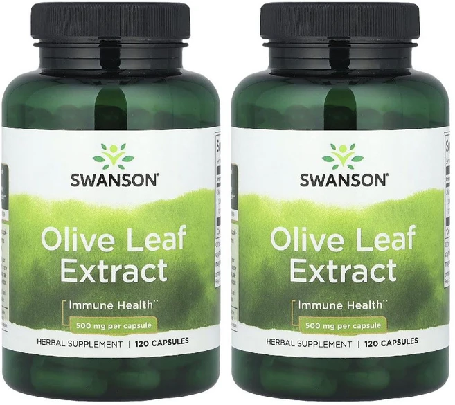 스완슨 올리브 잎 추출물 Olive Leaf Extract 500mg 120캡슐 2병, 120정 - 쿠팡