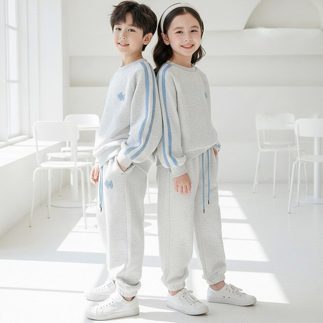 달콩슈 주니어용 몽몽 배색 트레이닝복 세트 상하의 남아 여아 DKW224