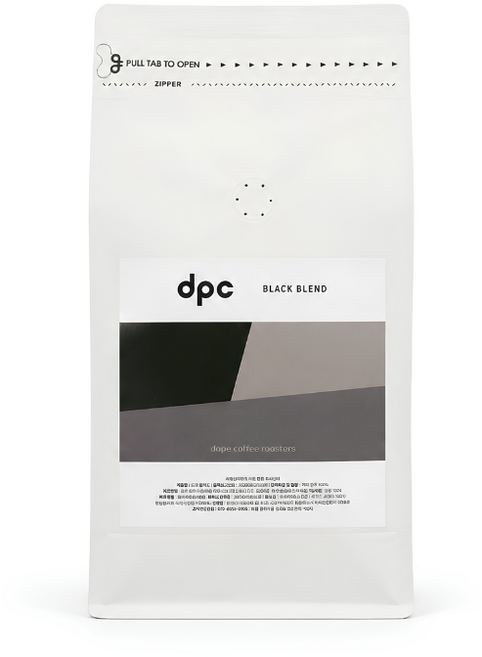 dpc 블랙블렌드 아라비카 원두커피 홀빈 산미없는 고소한 다크초콜릿 강배전 로스팅, 500g, 1개