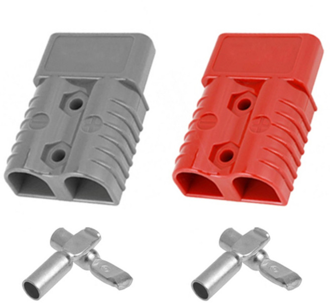 [배터리 커넥터 175A] 600V 대용량 앤더슨 연결단자 지게차 1세트, 회색 - 하우징 1개 + 핀 2개, 1개
