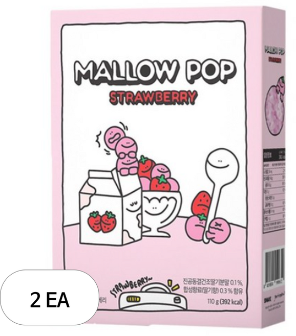 멜로팝 건조 마시멜로우 시리얼 스트로베리, 2개, 110g