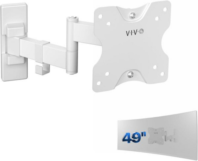 VIVO 풀 모션 울트라와이드 모니터 월 마운트 최대 49인치 및 44파운드의 초광각 스크린 틸트 스위블 암 블랙 마운트-VW01M 장착 가능, 75x75mm to 100x100mm VESA