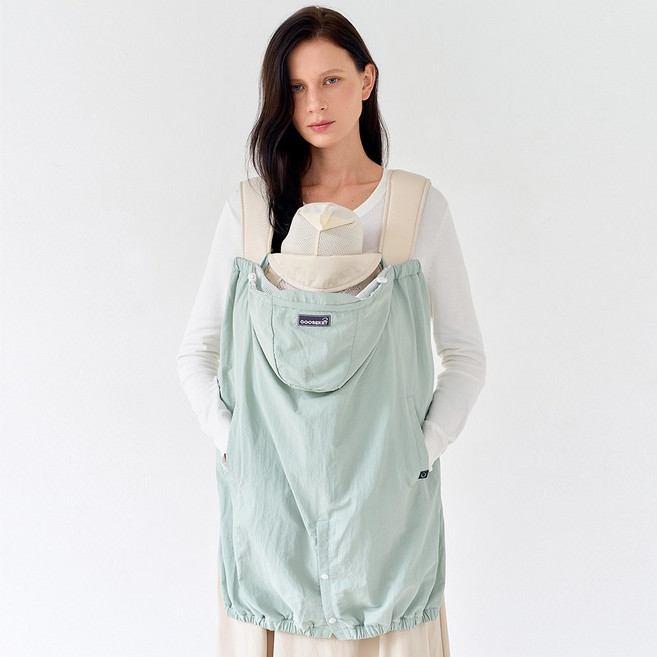 구스켓 아기띠 바람막이 워머, 민트