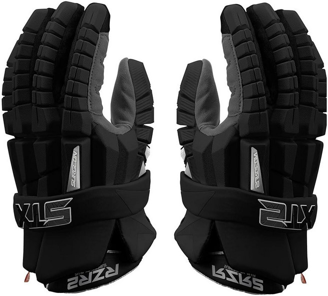 STX 라크로스 RZR 2 글러브 화이트 L 107805, Large, 1개, 블랙