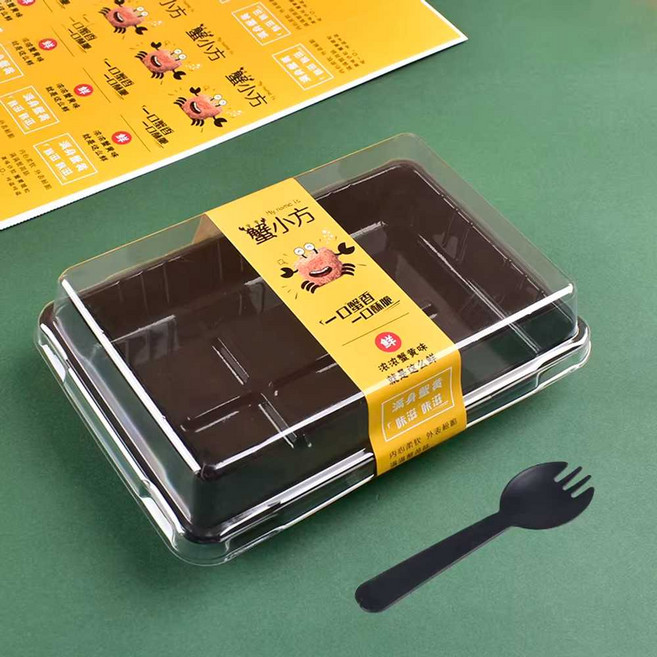 두바이쫀득쿠키 상자 모찌케이스 찹쌀떡 양갱 두쫀쿠, 1개, 6칸+게살 스퀘어+포크스푼 50개