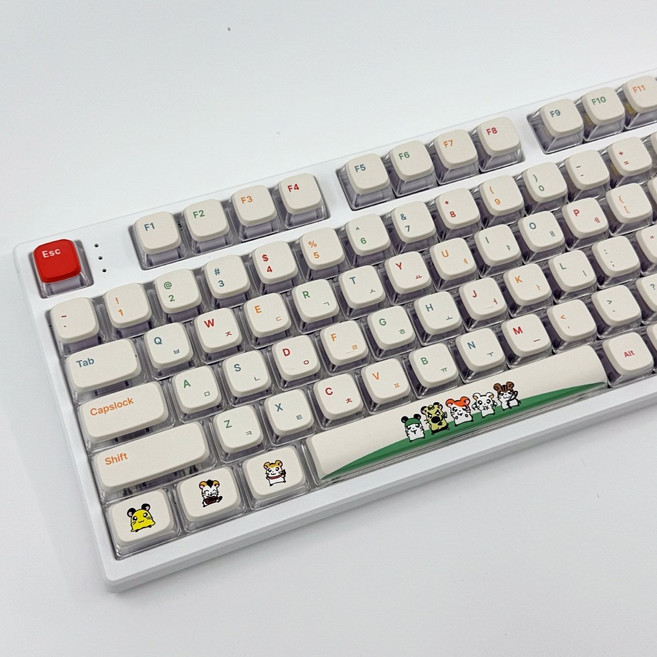 MAS 푸딩 햄토리 키캡 LED투과 한글각인 한무무 귀여운 햄스터키캡 (122키), 영어