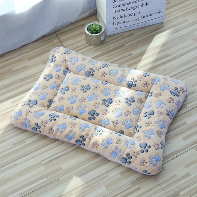 부드러운 반려동물 댕냥이 패턴 애착 방석, 발자국 베이지, 1개