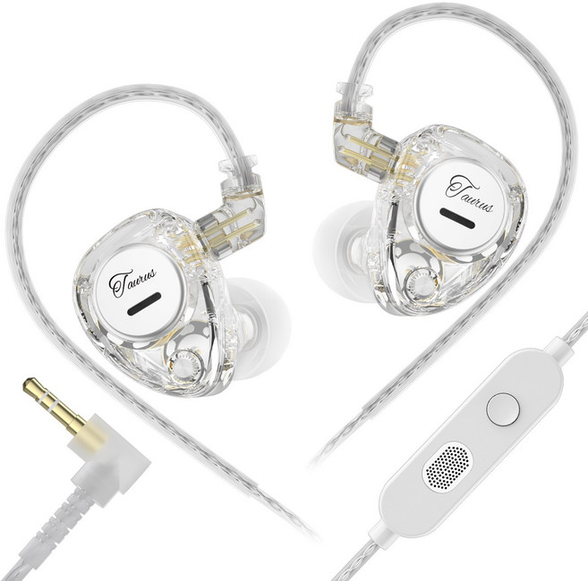Keephifi KZ Taurus 유선 HIFI 게이밍 이어폰 IEM 인이어 이어폰, 마이크, 투명