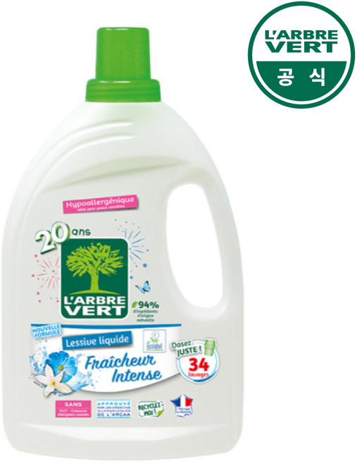 [라브르베르] 리시브 리퀴드 프레쉬인텐스 세탁세제 1.53L, 1개