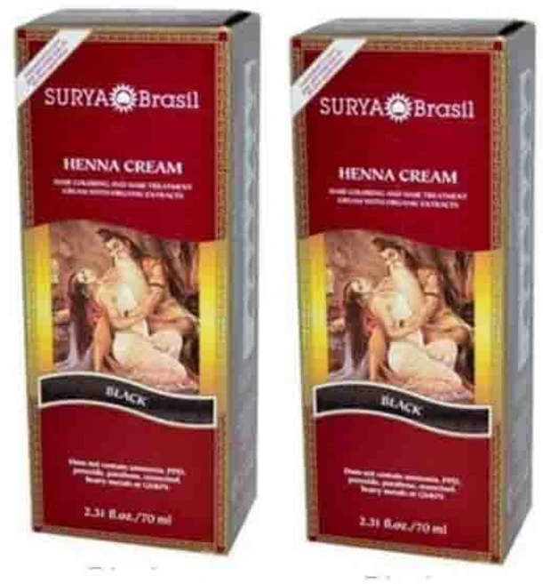 Surya 수르야 브라질 헤나 크림 블랙 70ml X 2팩, 2개, 단품 - 쿠팡