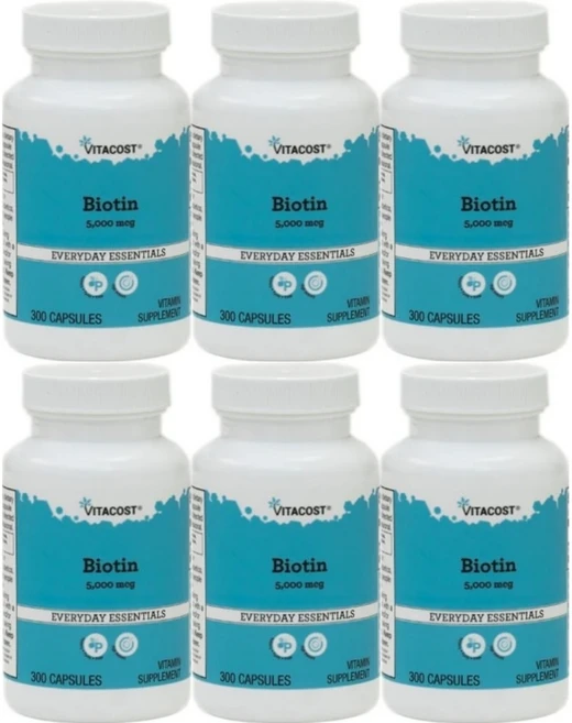 비타코스트 비오틴 5000mcg, 6팩, 300정, 300정 - 쿠팡