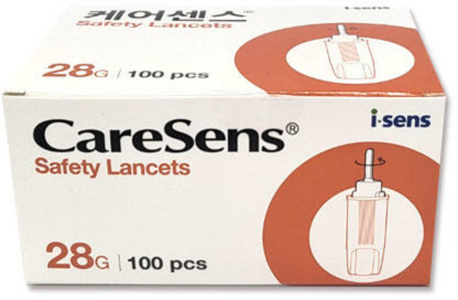 케어센스 일회용 멸균 자동 랜싯 28G 1.4mm, 100개입, 1개