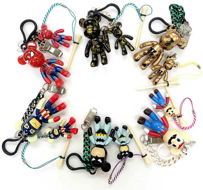 포포베 퍼터키퍼 + 골프티걸이 세트, 곰돌이 블랙