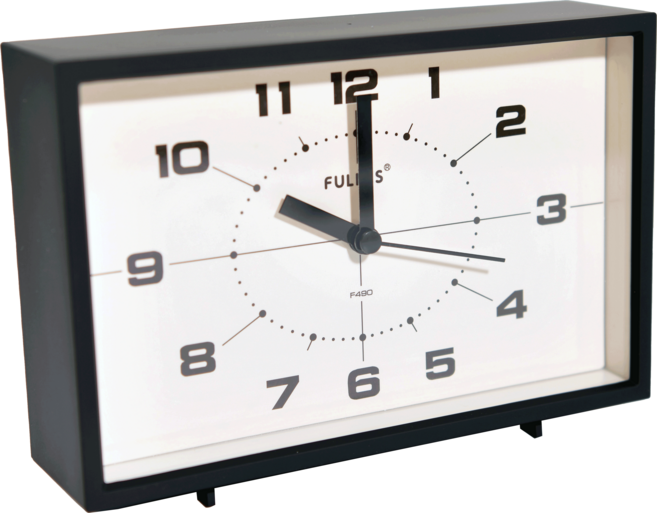 프라홈 레트로 네모 무드등 알람 탁상시계, 검정색