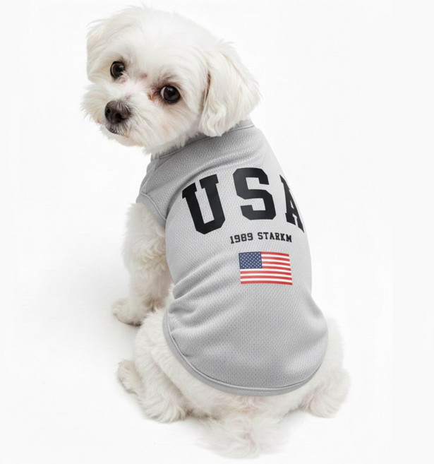 카라몰리 강아지 옷 반려동물 메쉬 티셔츠, 1개, 그레이