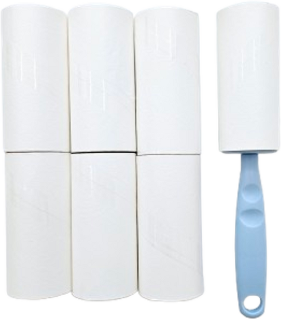 수논 테이프클리너 사선컷팅 돌돌이 찍찍이 본체 1개+리필형테이프 6개, 라이트블루, 1세트