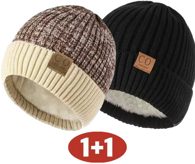 오스틱니 1+1 초특가 남성 가을 겨울용 캐주얼 두툼한 숏 니트 비니 니트 모자 방풍 보온 외출용 데일리