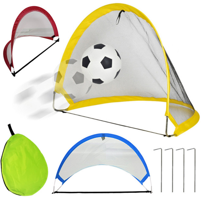 미니 축구 골대 접이식 연습 고정 원터치 간이 이동식 풋살 그물 어린이 유아 휴대용 대형, 3-2. 2개입 / 중형 / 옐로우