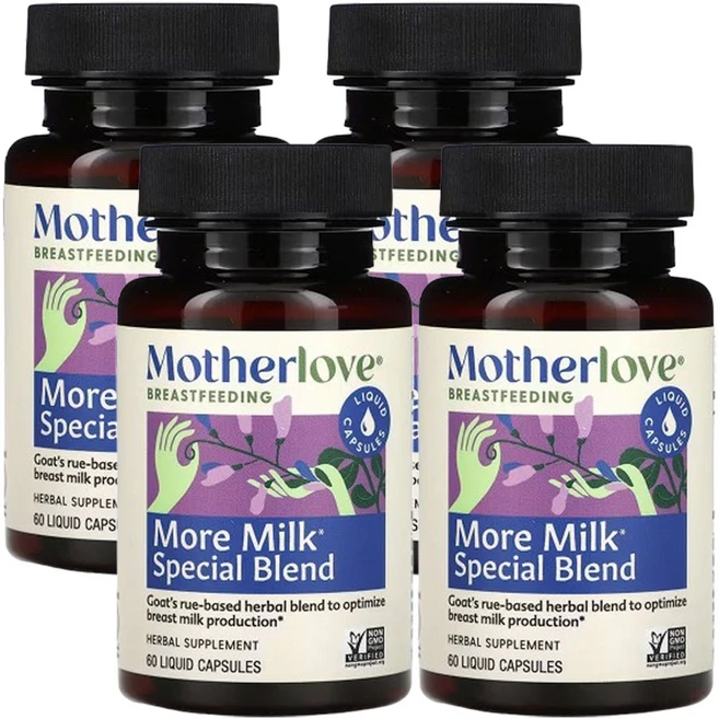 Motherlove 모유 수유 More Milk Special Blend 60캡슐 4팩, 60정 - 쿠팡
