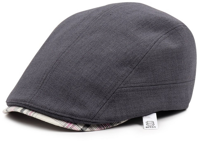 비토스 국내제작 체크배색챙 포인트 헌팅캡 파크골프모자 베레모