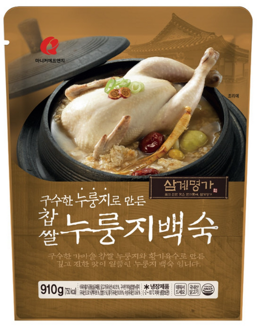 마니커에프앤지 찹쌀 누룽지백숙, 아이스박스포장, 1개, 910g