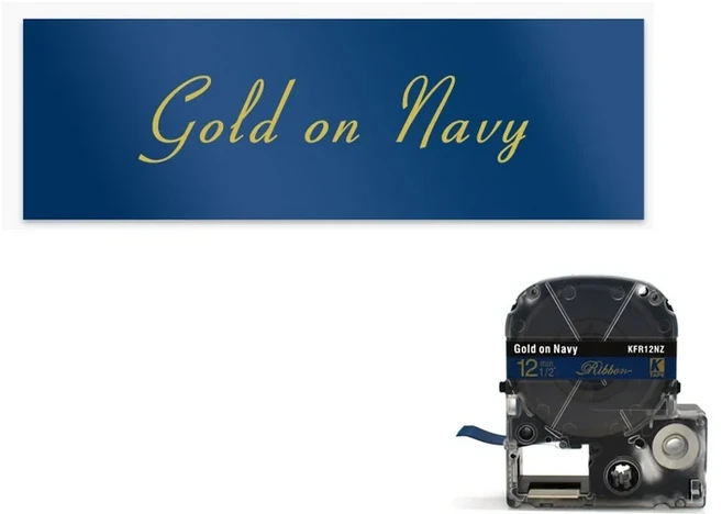 엡손 호환 LW-300 400 틴 리본 라벨 SFR12SK SFR12RZ 테이프 호환 12mm, 10 Gold on navy, 1개
