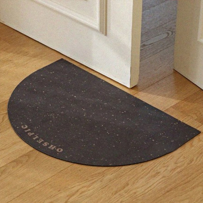 반원형 빨아쓰는 규조토 미끄럼 방지 속건성 발매트 규조토 욕실 발매트, 블랙
