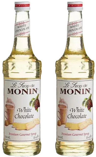 Monin Premium White Chocolate Syrup 모닌 프리미엄 화이트 초콜렛 맛 시럽 750ml 2팩, 2개