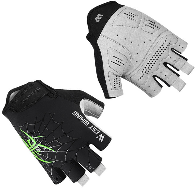 시그니처베이지 자전거 라이딩 장갑 반장갑 YPZ240, 그린, 1개
