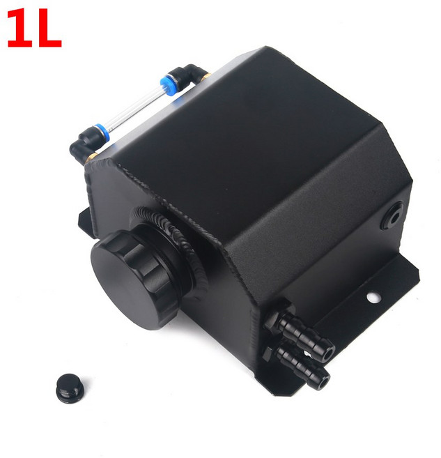 오일 캐치 탱크 범용 1L 2L 알루미늄 저수지 엔진 냉각수 라디에이터 오버플로 연료 드레인 플러그 브리더 포함, 1개