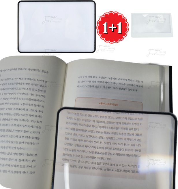 편리한 독서 확대경 노안 필수템 휴대용 돋보기 세트, 1개, 휴대용돋보기+명함돋보기