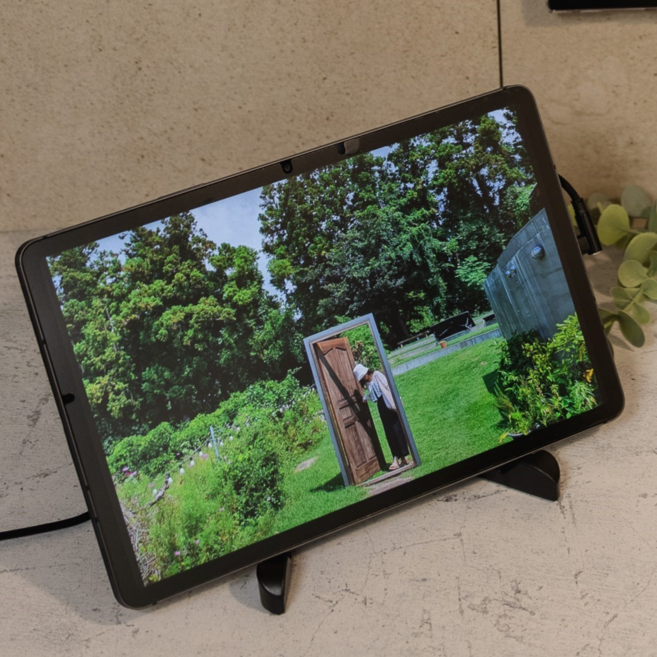 태블릿연결 디지털액자 동영상액자 전자 스마트 데스크테리어 액자, 검은색 거치대, 아이폰 8pin__3m__검은색 케이블