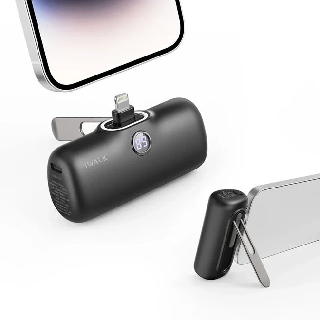 iWALK 포켓 휴대용 충전 iPhone 16 15 Samsung5000mAh PowerBank 고속 충전기 LED 디스플레이, 01 5000mAh (5000밀리암페어시), 05 iPhone 6-14-Black