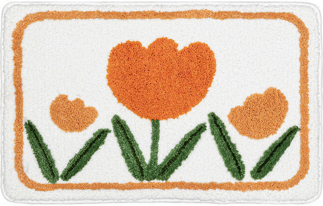 Soaring Pig 홈플라워 극세사 주방 욕실 미끄럼방지 매트, 50*80CM, C, 1개