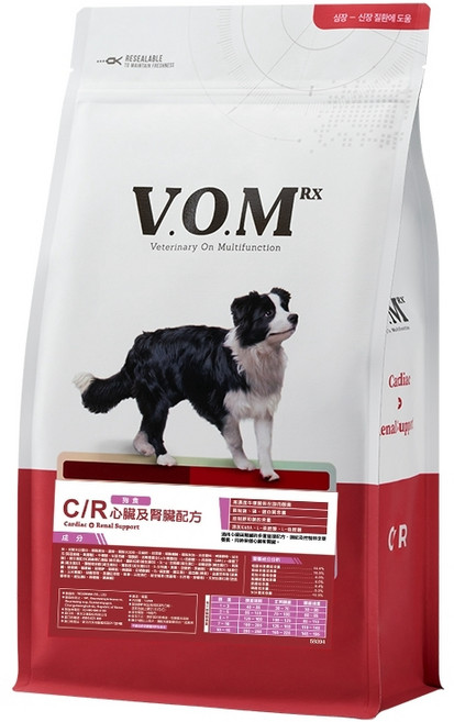 VOM 犬心臟及腎臟處方飼料 C/R 狗糧 專為心腎問題設計 提供全面營養支持, 1.4kg, 1個, 腎臟/心臟/肝臟