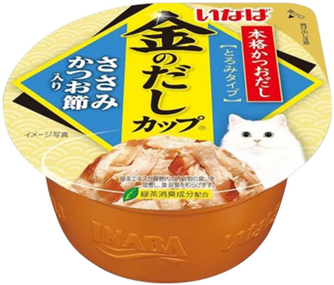 이나바 고양이 금빛육수 간식컵, 혼합맛(닭가슴살/가츠오부시), 70g, 24개