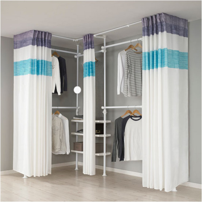 [왕자행거] 왕자 뉴드레스룸 코너형4폴_밀폐 타공선반_941, 상세 설명 참조