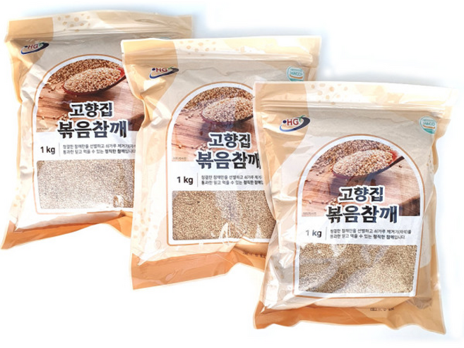 고향집 볶음참깨- 볶은참깨, 3개, 1kg