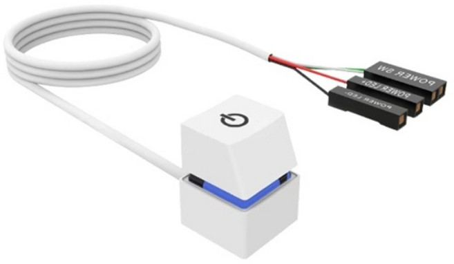 SGMK 컴퓨터 PC 외부 전원 스위치 버튼 7가지 RGB LED, 화이트 2M, 1개