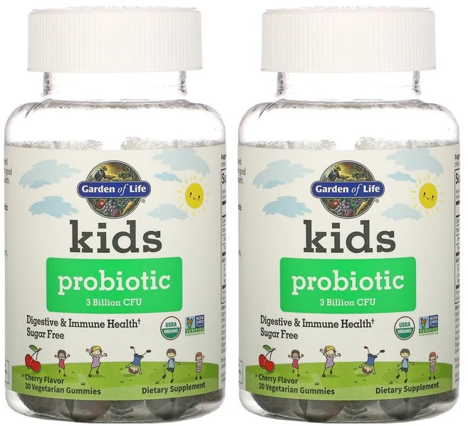 Garden of Life 가든 오브라이프 키즈 프로바이오틱스 30억 CFU 체리 30 베지테리언 구미 2병 고초균 락토스포어 함유, 30개 - 쿠팡
