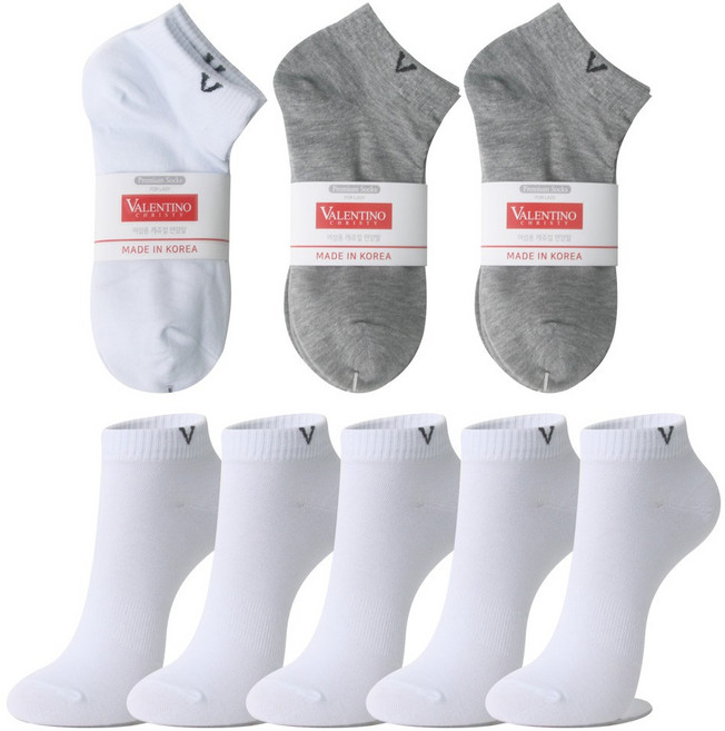 발렌티노크리스티 짧은목 단목 캐쥬얼 면 양말 20켤레