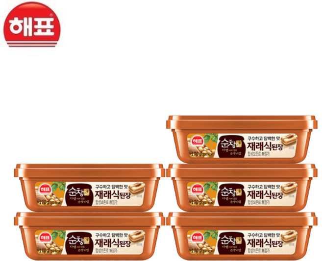 [몽둥이네마트] 해표 순창 재래식 된장 170g 믿을 수 있는 구수하고 담백한 맛 옛 생생하게 그대로 담아낸 합성보존료 무첨가, 5개