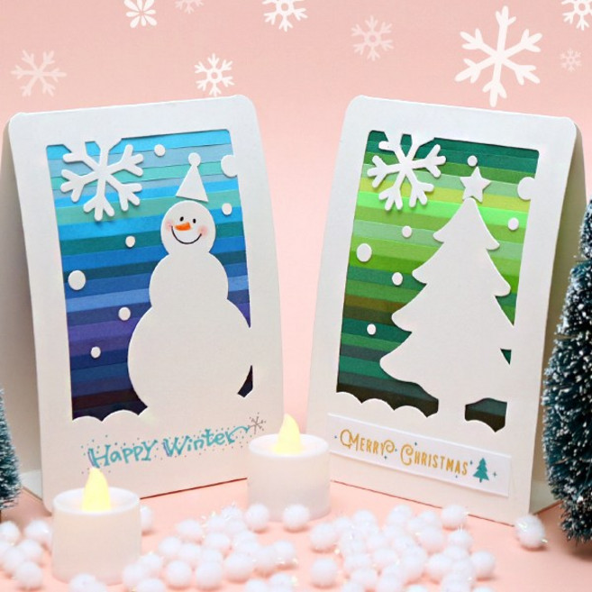 겨울 컬러 페이퍼아트 액자2종(1세트2개), 1개