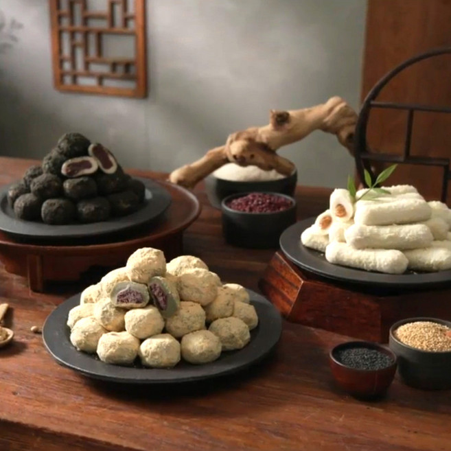 전통 방앗간 참깨 꿀가래떡 찰보리콩쑥떡 찰보리흑임자떡 국내산 HACCP 개별포장 굳지않는 전통떡 간식, 찰보리콩쑥떡+찰보리흑임자떡