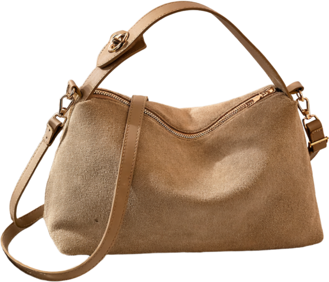 민트데이샵 여성 봄 경량 스웨이드 크로스 쎄무 숄더 가방 2개 세트